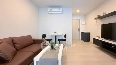 Modern living room with sleek furniture and minimalist decor