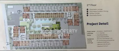 Detailed floor plan of a modern residential project with amenities and unit layout.