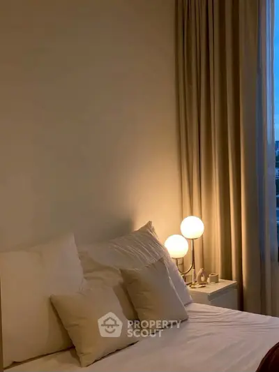 Cozy bedroom with soft lighting and elegant decor