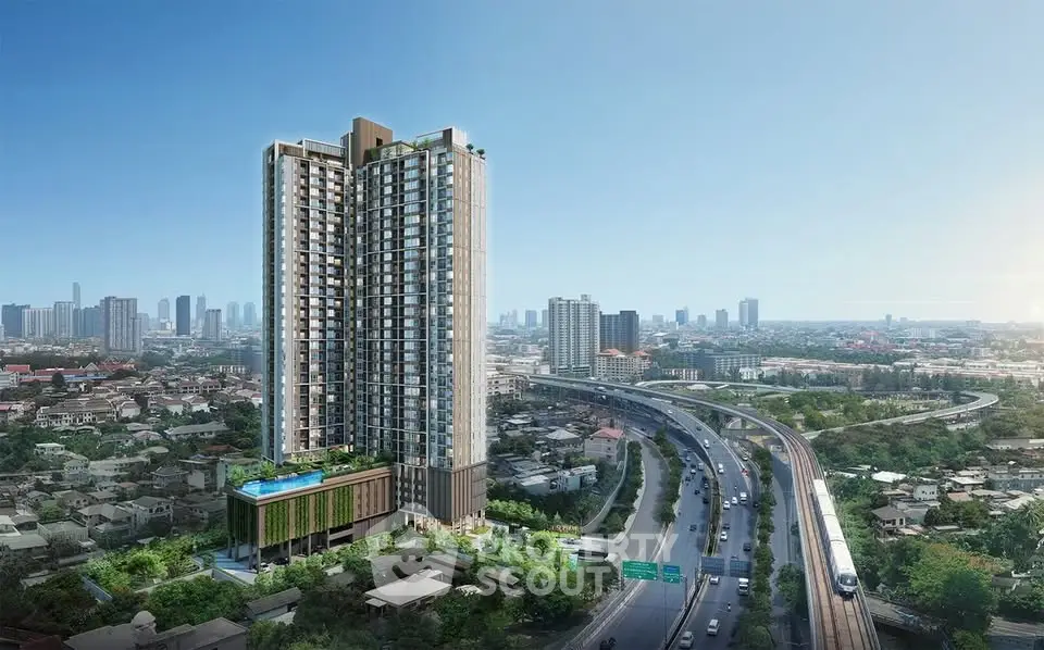 Stunning high-rise building with panoramic city views and luxurious amenities.