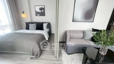 Modern studio apartment with stylish decor and cozy furnishings