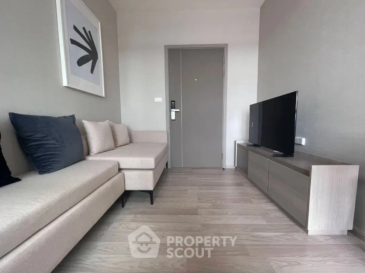 Modern living room with sleek furniture and minimalist decor