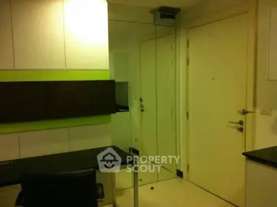 Modern study room with sleek furniture and minimalist design