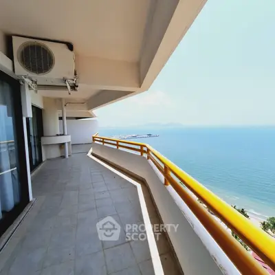 Stunning ocean view from spacious balcony in luxury apartment