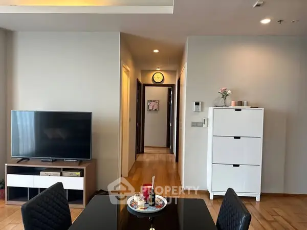 Modern living room with sleek furniture and stylish decor