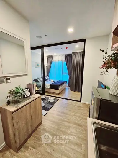 Modern studio apartment with stylish decor and open layout