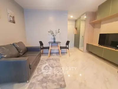 Modern living room with sleek furniture and elegant decor