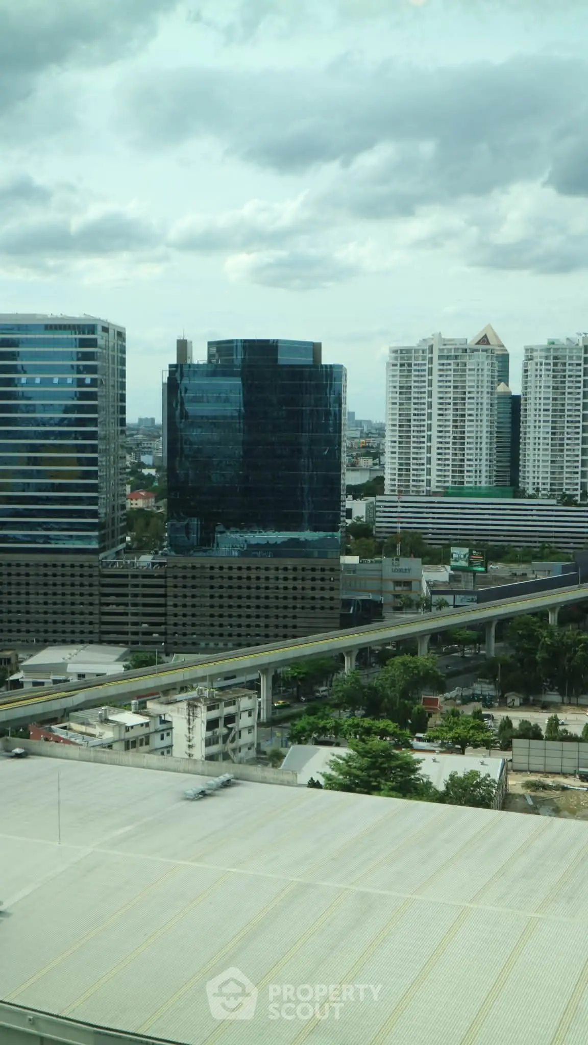 Stunning cityscape view with modern high-rise buildings and urban skyline.