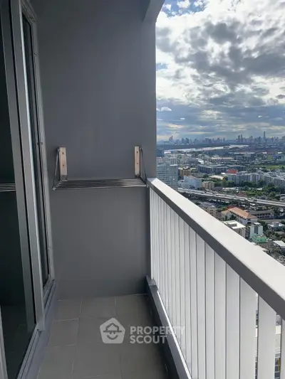 Stunning high-rise balcony with panoramic city skyline view