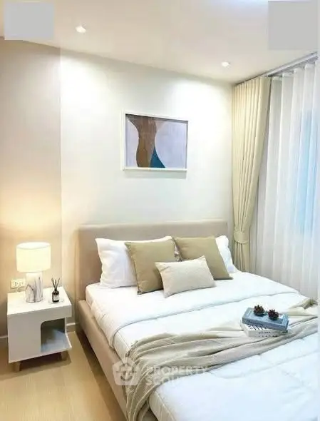 Cozy and modern bedroom with elegant decor and natural light