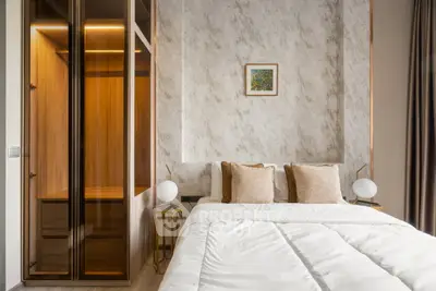 Luxurious bedroom with elegant decor and spacious walk-in closet