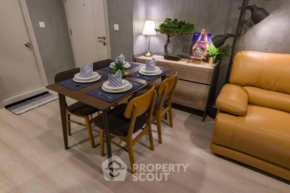 Cozy dining area with modern decor and comfortable seating