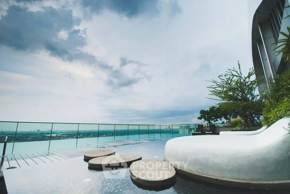 Stunning rooftop with panoramic city views and modern design elements.