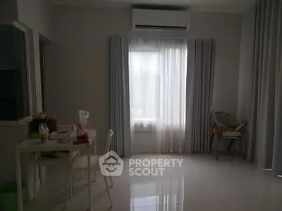 Bright dining area with modern air conditioning and natural light