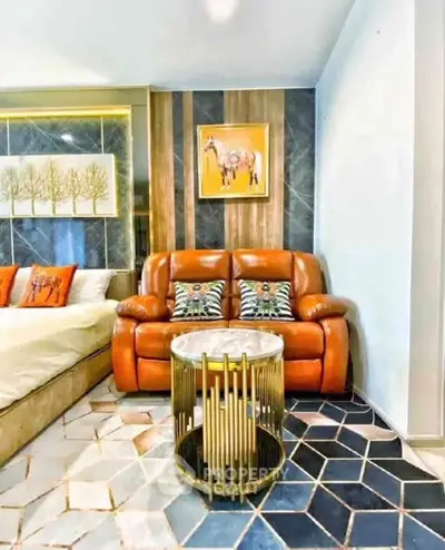 Luxurious living room with stylish decor and modern furniture