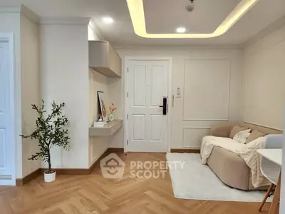 Stylish modern living room with elegant decor and cozy seating area