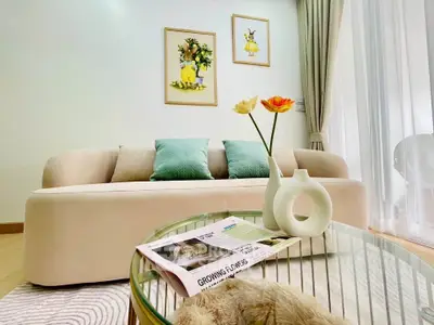 Chic living room with modern decor and cozy ambiance