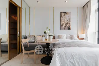 Luxurious modern bedroom with elegant decor and natural light