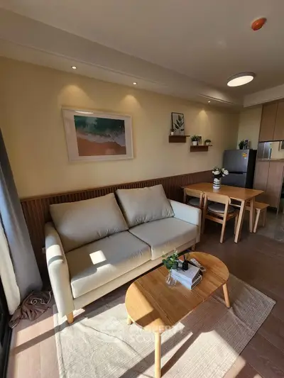 Cozy living room with modern furniture and natural light