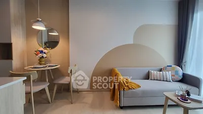 Modern living room with stylish decor and cozy seating area