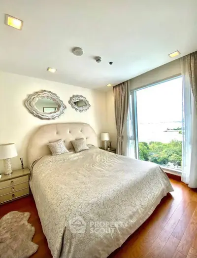 Luxurious bedroom with stunning view and elegant decor