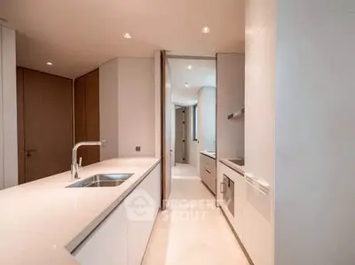 Modern kitchen with sleek design and high-end appliances