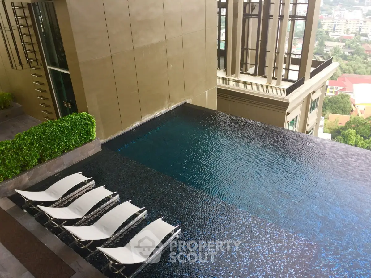 Luxurious rooftop infinity pool with stunning city views and modern design.