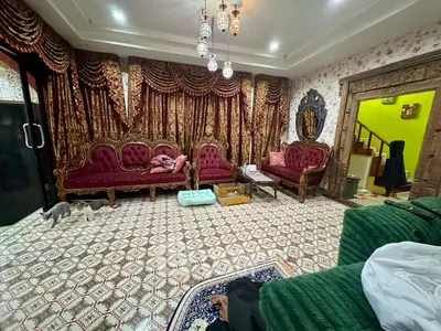 Luxurious living room with ornate furniture and elegant decor