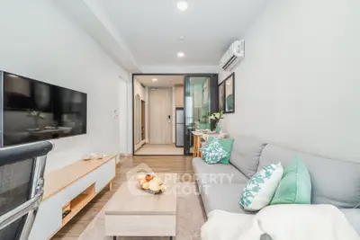 Modern living room with stylish decor and open layout