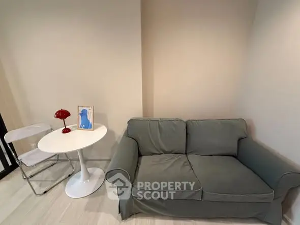 Cozy living room with stylish sofa and modern decor