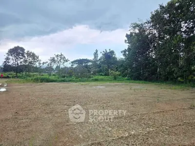 Expansive vacant land plot surrounded by lush greenery, ideal for development opportunities.
