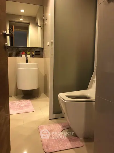 Modern bathroom with sleek design and stylish fixtures