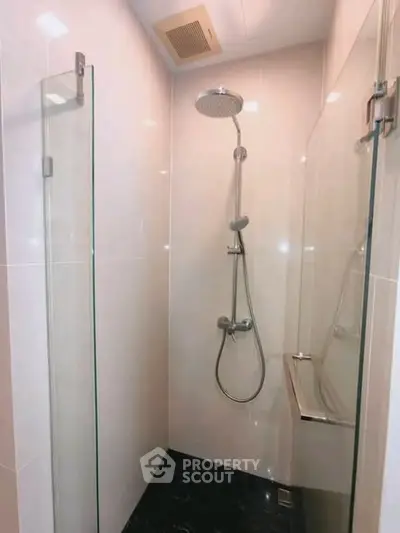 Modern bathroom with sleek shower design and glass enclosure