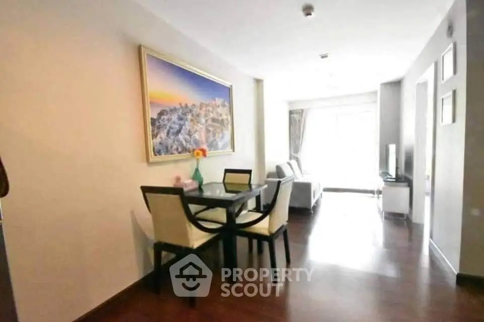 Spacious living room with dining area and modern decor