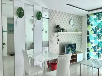 Modern living room with stylish decor and bright natural light