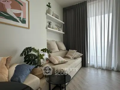 Stylish modern living room with cozy sofa and elegant decor