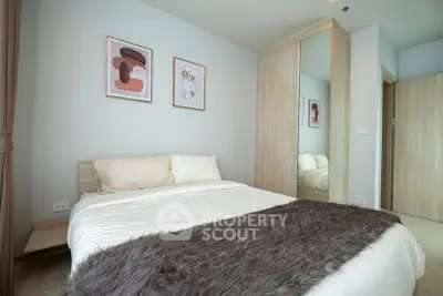 Modern bedroom with stylish decor and cozy ambiance