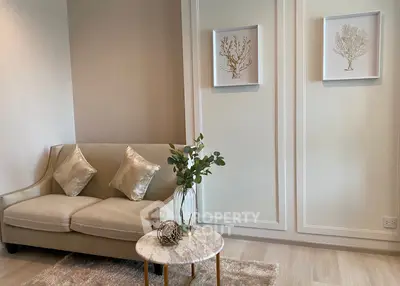 Elegant living room with cozy sofa and stylish decor