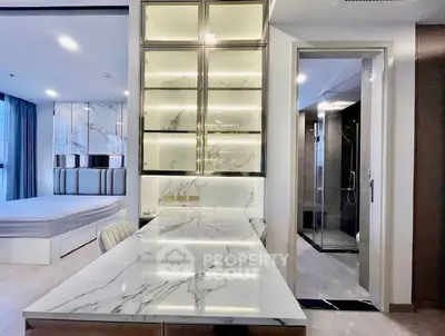 Luxurious modern apartment with marble finishes and elegant design
