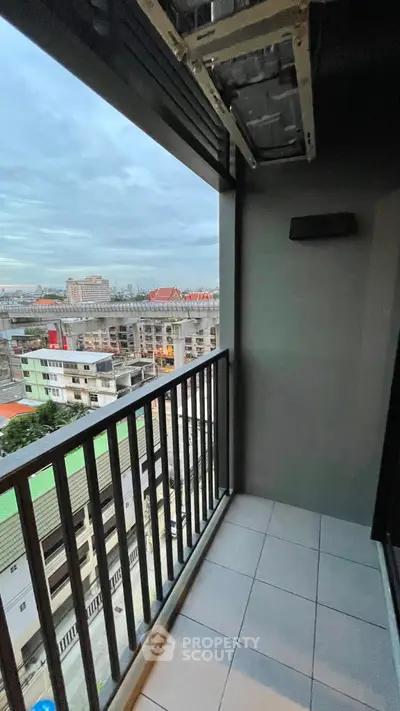 Modern balcony with city view, perfect for urban living.