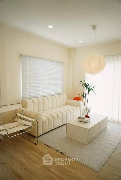 Stylish modern living room with cozy sofa and elegant decor