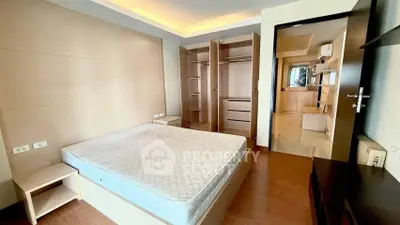 Spacious bedroom with walk-in closet and modern design