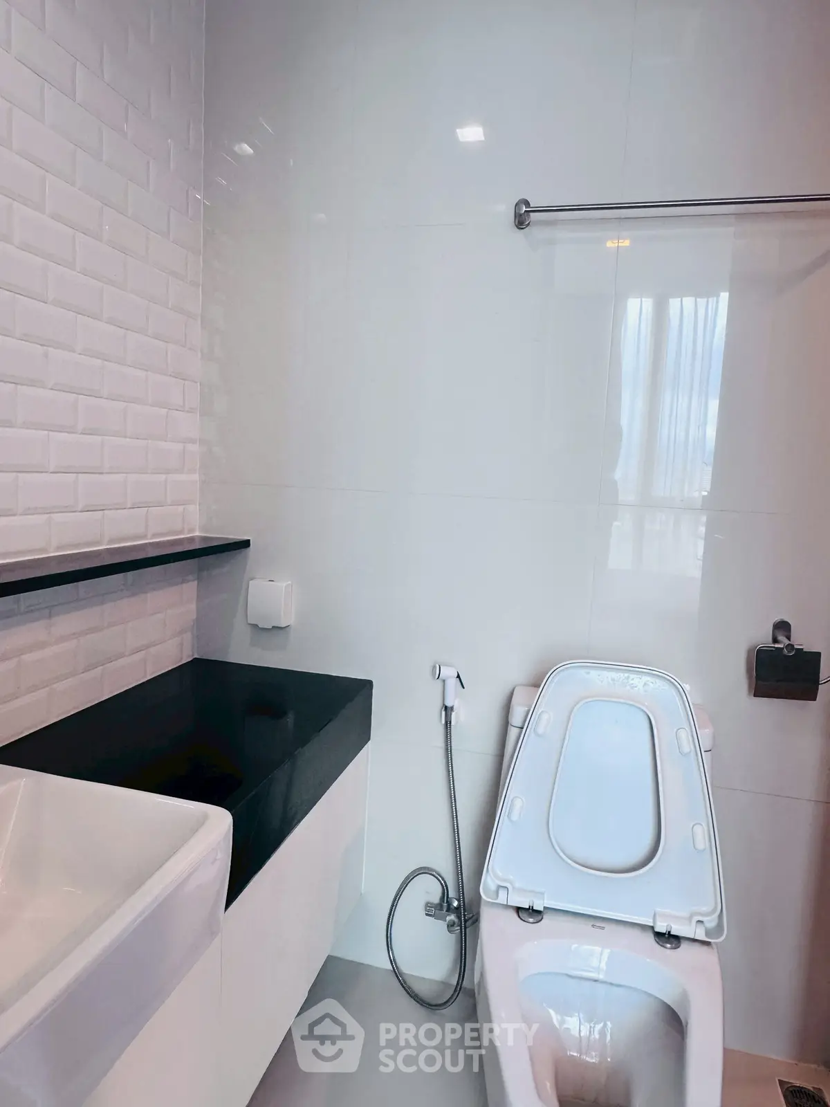 Modern bathroom with sleek fixtures and contemporary design