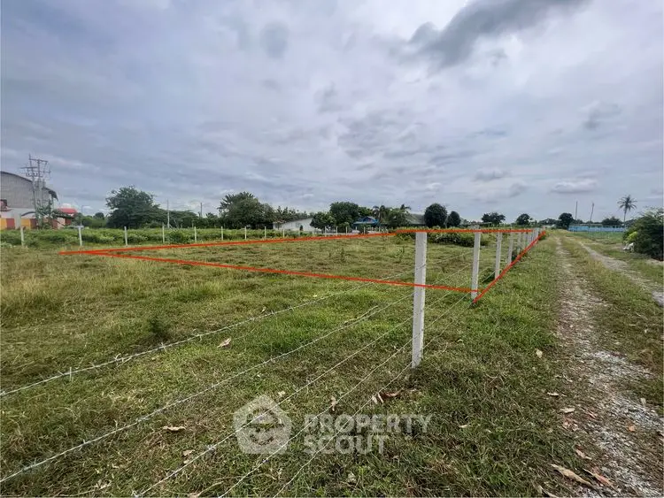 Spacious plot of land with clear boundaries and lush greenery, perfect for development.