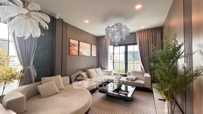 Luxurious living room with elegant decor and modern furniture