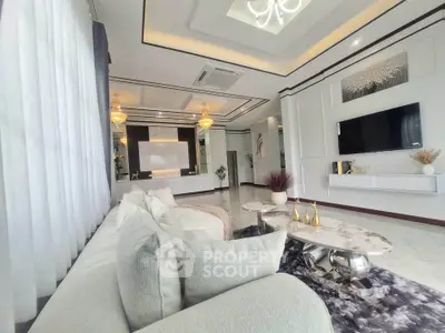 Luxurious modern living room with elegant decor and spacious layout