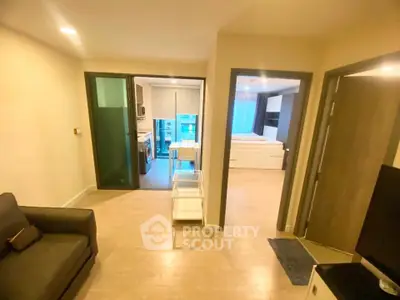 Modern apartment interior with open layout and cozy furnishings