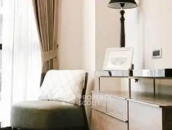 Elegant living room corner with stylish chair and lamp