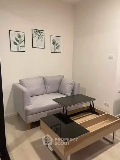 Cozy living room with modern sofa and stylish coffee table