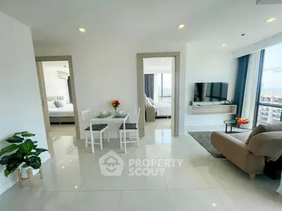 Spacious modern living room with elegant decor and natural light